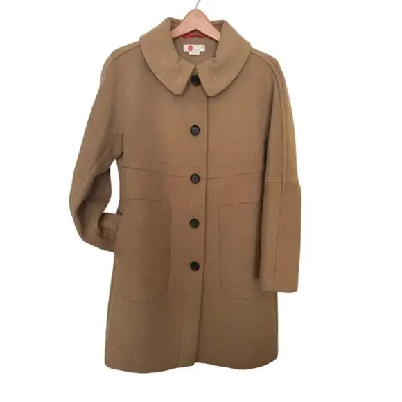 Boden Women's PYM Wool Pea Coat in Camel - Size 8R - Picture 2 of 13